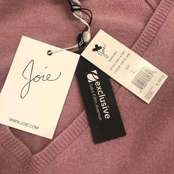 Joie. Tags attached. 100% Cashmere. Mauve, long sleeve. Size L - Picture 2 of 9
